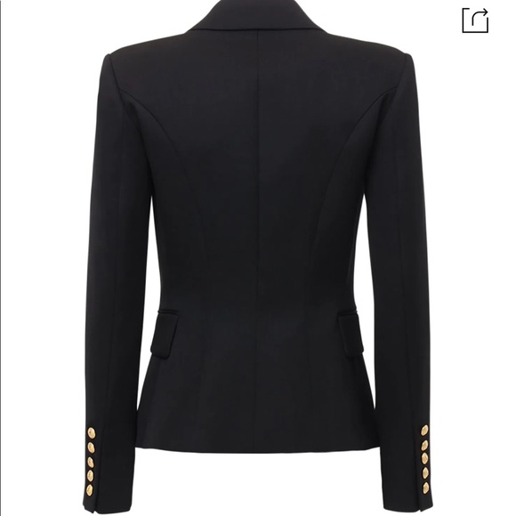 Size 34 Black one button Balmain Blazer - Picture 3 of 7